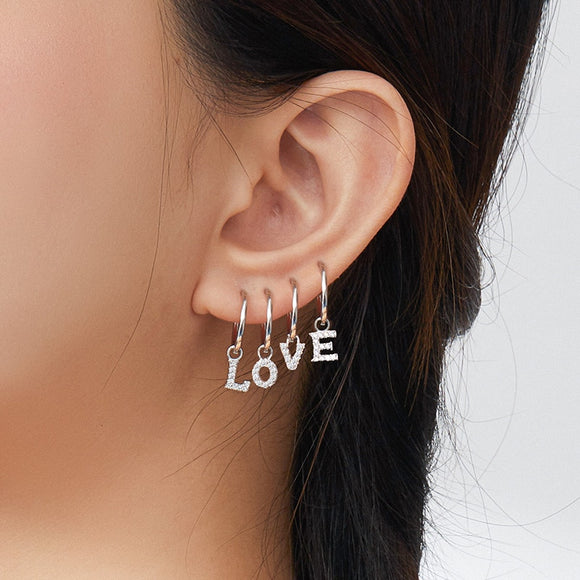 Love Alphabet Charm Earrings
