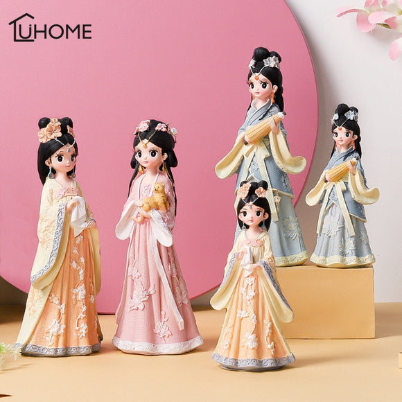 Cartoon Antique Chinese Costume Girls Miniatures