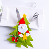 Santa Hat Reindeer Christmas Pocket Fork Knife Cutlery Holder