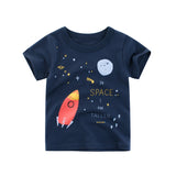 Rocket Space Pattern Short Sleeve T Shirts