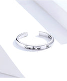 Silver Sunshine Engrave Finger Ring