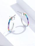 Rainbow Half Hoop Earrings