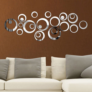 Delicate 3D Circle Decorative Mirror Wall Sticker