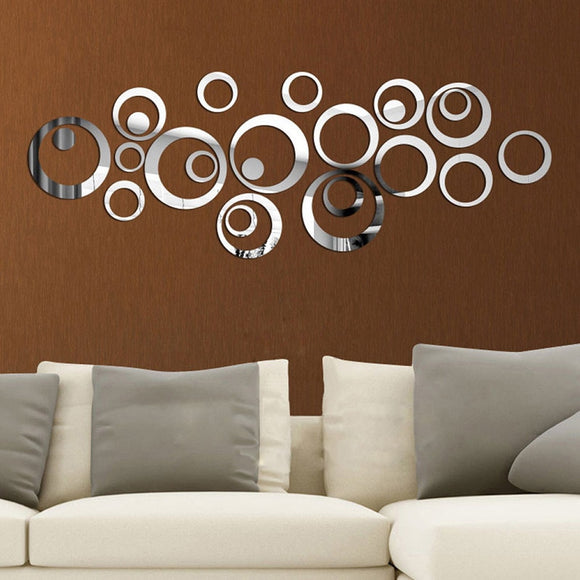 Delicate 3D Circle Decorative Mirror Wall Sticker