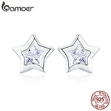 Sparkling Star Cubic Zircon Small Stud Earrings