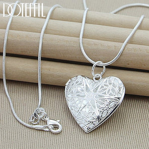 Sterling Silver Photo Frame Pendant Necklace