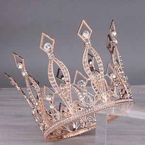 Round Crystal Diamond Wedding Crown