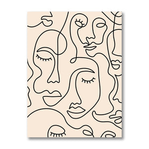 Minimalist Single Line Face Art Poster