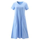 Artistic Style Retro Women's Cotton Linen Dress